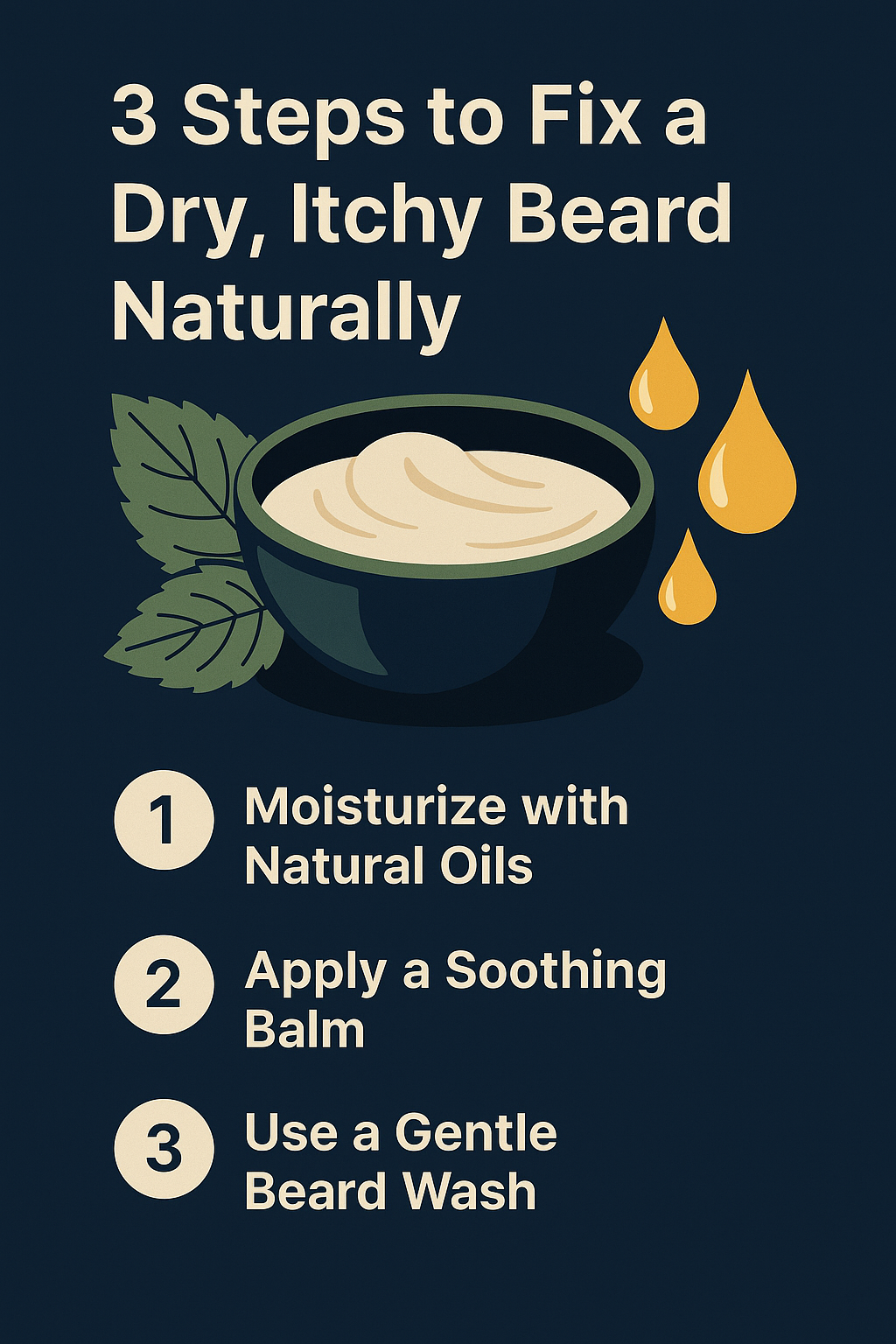 3 steps to fix dry itchy beard naturally with natural oils and remedies